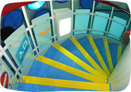 The staircase of the Underwater Observatory tower.
